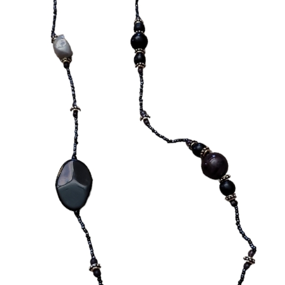 Brown with Gold Accent Beads Necklace - Picture 1 of 1